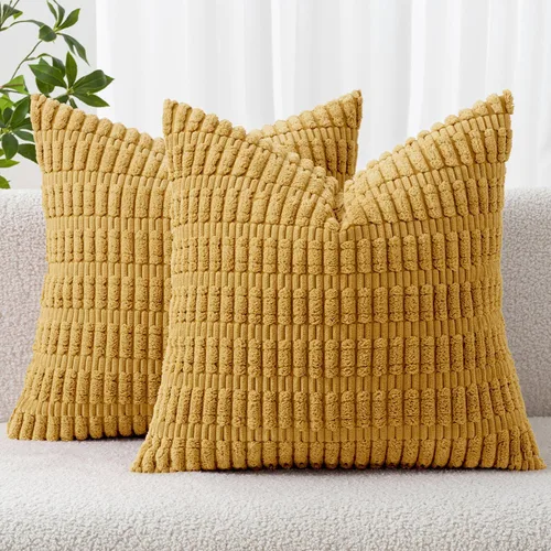 Vista 27 de MIULEE - Paquete de 2 fundas de cojín decorativas de corduroy, modernas y boho, suaves, con rayas, decoración del hogar, sofá, sala de estar, sillón