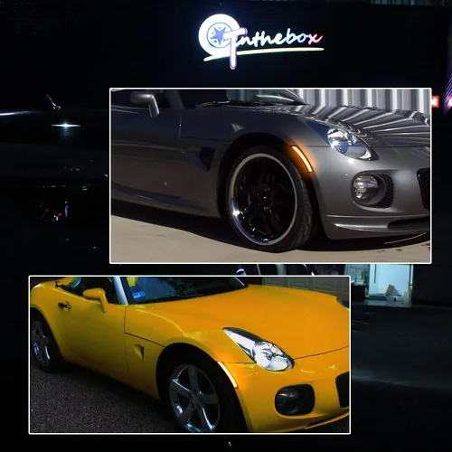 Vista 8 de Faros Laterales Delanteros LED de Lente Clara y Ámbar Compatibles con 2006-2010 Pontiac Solstice, 2007-2010 Saturn Sky