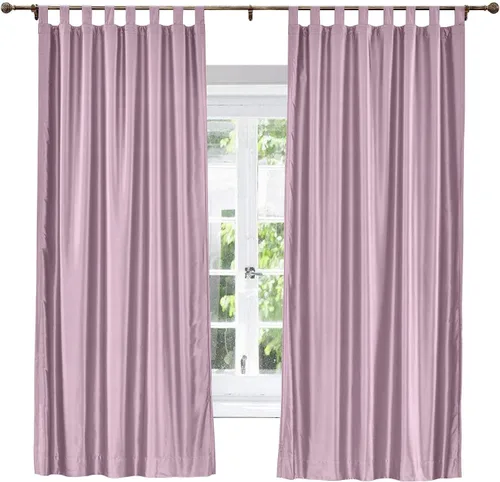Vista 9 de EcoDrapes Paneles de cortina macizos con pestañas trenzadas para casa de lujo (rosa bebé, 52 pulgadas de ancho por 63 pulgadas de largo, 1 panel)