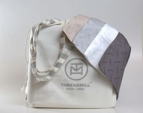 Vista 3 de Threadmill Juego de sábanas de algodón tamaño individual, sábanas 100% algodón para cama de tamaño individual, juego de sábanas de satén jacquard