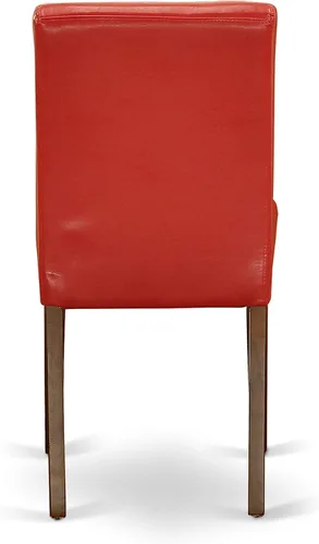 Vista 9 de East West Furniture HLAB5-MAH-72 - Juego de mesa de comedor de 5 piezas, incluye una mesa de comedor redonda con pedestal y 4 sillas tapizadas