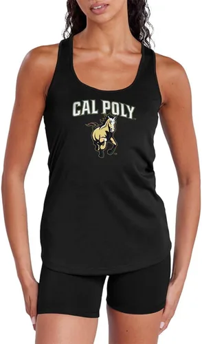 Vista 423 de Camiseta deportiva sin mangas oficial de NCAA Collegiate para mujer, con espalda cruzada, colección con logotipo primario