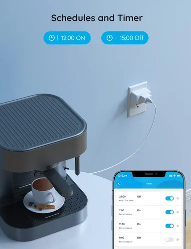 Vista 9 de Govee Enchufe inteligente de 15 A, salida WiFi Bluetooth, 1 paquete que funciona con Alexa y Google Assistant, enchufes WiFi con múltiples
