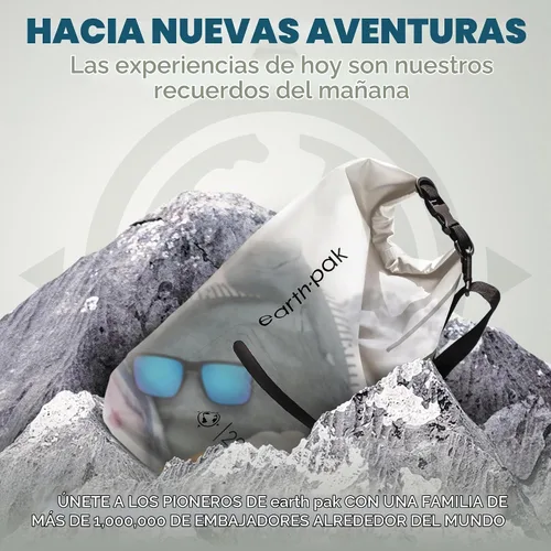 Vista 5 de Earth Pak Bolsa seca impermeable con bolsillo con cierre - Mochila de bolsa seca impermeable mantiene el equipo seco para kayak - Funda impermeable