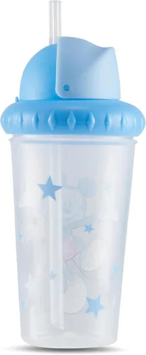 Vista 5 de Disney Vasos Sippy para Niños Pequeños para Niños y Niñas Paquete de Dos Vasos Sippy de 10 Onzas con Pajita y Tapa Botella de Agua de Viaje