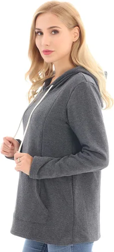 Vista 9 de Bearsland - Sudadera de lactancia y maternidad para mujer, con bolsillos y capucha