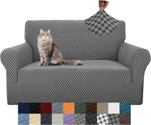 Vista 52 de YEMYHOM Funda para sofá con diseño jacquard de alta elasticidad, funda para silla de sala de estar, a prueba de mascotas, perros y gatos