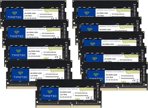 Vista 29 de Timetec Pinnacle 8 GB DDR4 3200 MHz (o 2933 MHz o 2666 MHz) PC4-25600 sin ECC sin búfer 1.2 V CL22 1Rx8 de rango único 260 pines SODIMM Módulo