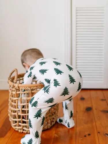 Vista 10 de ZippyJamz - Pijama orgánica para bebé con pies y cremallera para cambiar pañales fácil y rápido