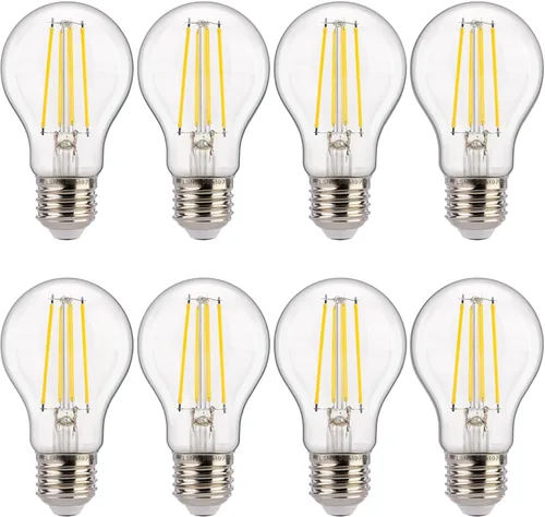 Vista 13 de FLSNT Foco LED del amanecer al anochecer con sensor para exteriores A19, 5000K Luz diurna, 7W (equivalente a 60W), 800LM, base E26 de filamento 60w