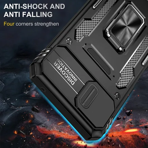 Vista 7 de Asuwish Funda de teléfono para Samsung Galaxy A22 5G/Boost Mobile Celero 5G con protector de pantalla y cubierta deslizante para cámara con soporte