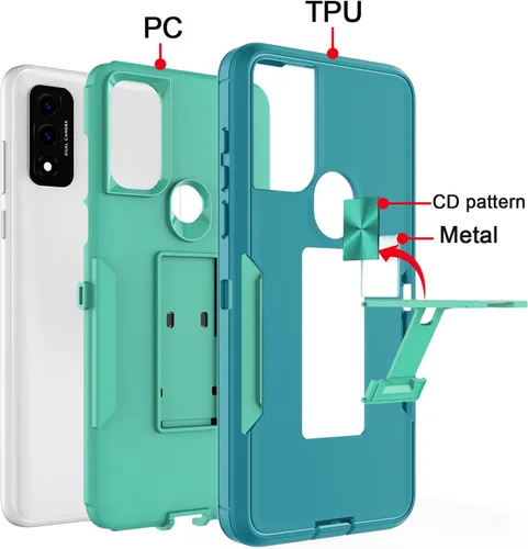 Vista 7 de Funda compatible con Samsung Galaxy S22 Ultra 5G, soporte magnético integrado, resistente híbrido de doble capa, a prueba de golpes, funda