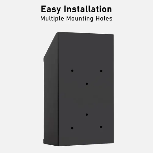 Vista 3 de EIENHOSHI Caja de donación de metal con cerradura, montaje en pared, caja de sugerencias con 4 llaves de hierro, color negro, caja de dinero