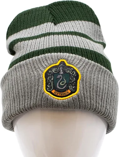 Vista 3 de Culturefly Harry Potter House - Gorro de rayas prémium con parche en la cresta, 5-8
