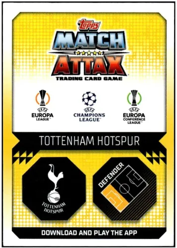 Vista 2 de CRISTIAN ROMERO 2022-23 Topps Match Attax Squad Zone #SZ17 Liga de Campeones NM+-MT+ Fútbol Argentina