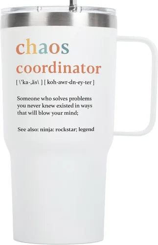 Vista 14 de Chaos Coordinator - Vaso negro de 14 onzas para hombre, diseño de agradecimiento, corporativo, día del jefe, regalos de oficina para hombres, tazas
