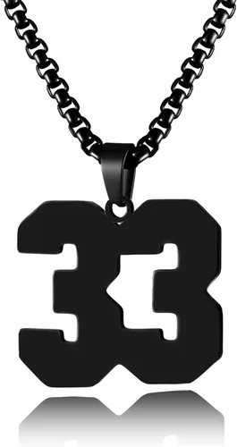 Vista 41 de Collar de Número Dorado para Hombre, Cadena de Acero Inoxidable con Colgante de Número para Atletas, Joyería Deportiva Personalizada para Niños