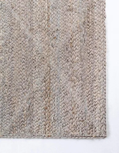 Vista 10 de Unique Loom Alfombra trenzada de la colección de yute – enrejado (2 pies 2 pulgadas x 6 pies 1 pulgada, gris/marfil)