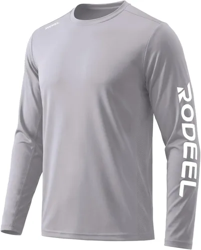 Vista 20 de Rodeel Camisas de pesca para hombre de manga larga que absorbe la tela UPF 50 protección solar camisa de rendimiento a. Negro
