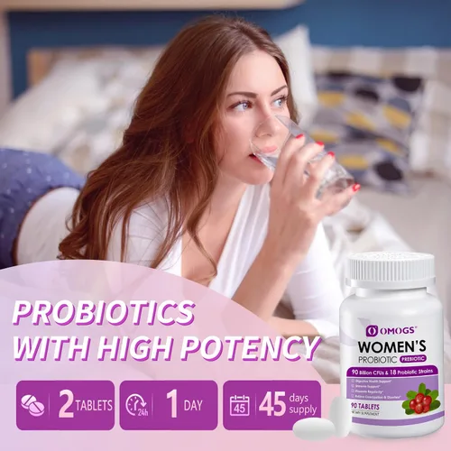 Vista 7 de OMOGS 2 probióticos para mujer, con extracto de arándano, prebióticos orgánicos y vitamina C, 90 mil millones de UFC, 18 cepas, ayudan a aumentar
