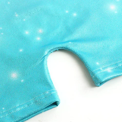 Vista 6 de HOZIY Leotardos de gimnasia para niñas y niños, cinta de copo de nieve, azul, morado, rosa intenso brillante, Rosa encendido