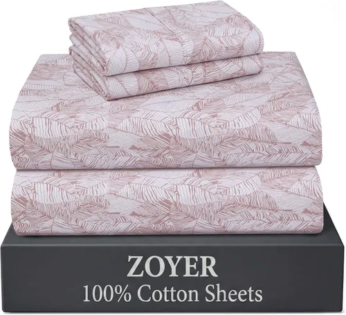 Vista 33 de ZOYER Sábanas de 100 % algodón percal tamaño individual, refrescantes y transpirables, duraderas, con una sensación nítida, suave y cómoda, bolsillo