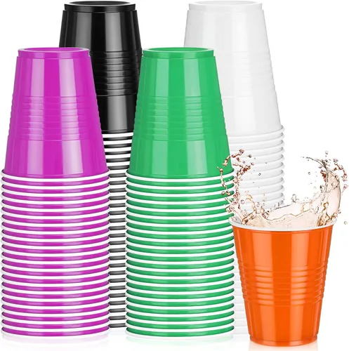 Vista 16 de Pickmesh Paquete de 50 Vasos de Plástico de 12 oz Vasos Desechables de Navidad a Granel para el Día de Año Nuevo, Bodas, Cumpleaños, Baby Shower