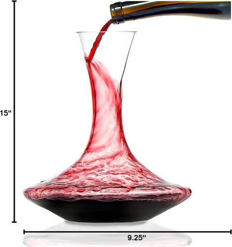 Vista 7 de Wine Enthusiast Decantador de vino vívido de cristal sin plomo 750 ML