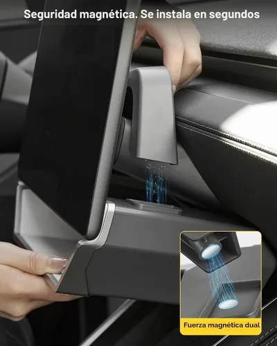 Vista 4 de 3W Magnetic Under Screen Storage Box for Tesla Model Y Juniper 2025-2026 White