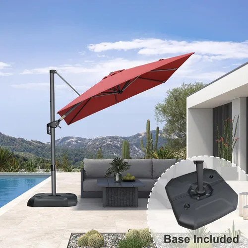 Vista 675 de PURPLE LEAF Paraguas al aire libre con base 8' x 8' protección solar verde Manzana Verde (Apple Green)
