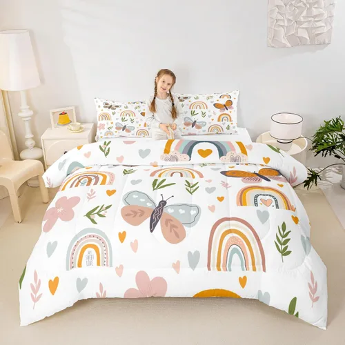 Vista 8 de Juego de ropa de cama Happy Camping de Homewish, tamaño individual, con diseño de osos cazadores y pinos, para niños, hombres, adultos, decoración