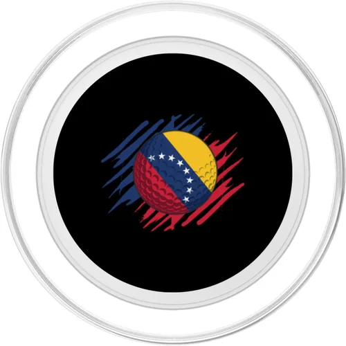Vista 2 de Golf Ball With The Flag Of Venezuela PopSockets MagSafe PopGrip for iPhone