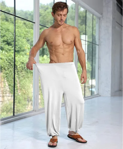 Vista 6 de Rela Bota Pantalones de yoga de moda para hombre, pantalones casuales con cintura elástica, pijamas holgados, pantalones harén