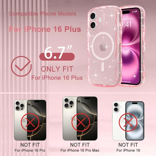 Vista 296 de Pepmune Funda magnética para iPhone 17 Pro Max, color rosa