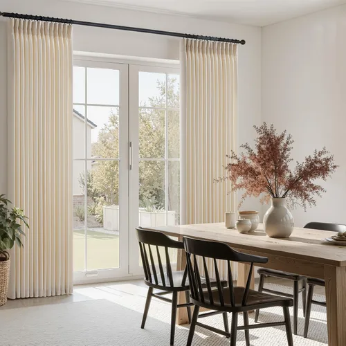 Vista 4 de 2 paneles de cortinas plisadas de lino beige de 84 pulgadas de largo, para dormitorio y sala de estar, cortina plisada con ganchos y pestaña trasera