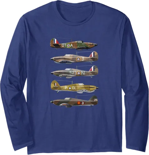Vista 4 de Hawker Hurricane is a British WW2 Fighter Aircraft Camiseta de manga larga Negro