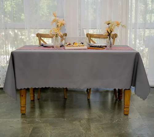 Vista 19 de JYFLZQ Mantel redondo negro de 70 pulgadas para mesas de 4 pies, lavable a máquina, duradero, tela de poliéster gruesa, para fiestas, banquetes