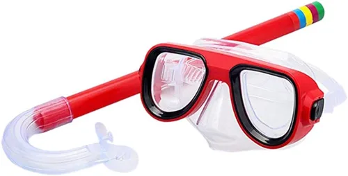Vista 7 de Ochine Juego de esnórquel para niños, máscara de buceo antivaho para niños, gafas de natación, equipo de esnórquel semiseco, paquetes de esnórquel