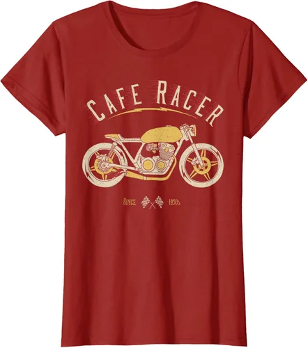 Vista 66 de Camiseta Cafe Racer - Old School - Camiseta de motocicleta vintage Negro