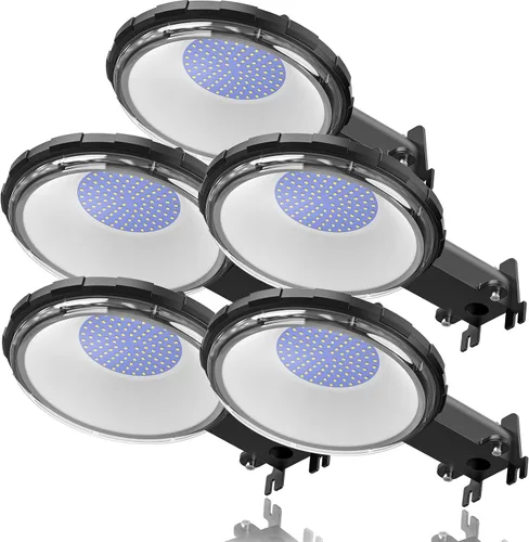 Vista 11 de Viugreum Paquete de 2 luces LED de granero de 100 W, 12000 lm, iluminación exterior del anochecer al amanecer, luz de jardín IP65 impermeable 5000 K