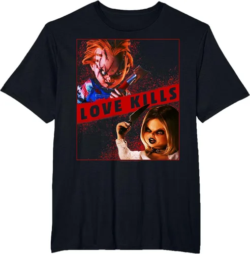 Vista 4 de Child's Play Chucky and Tiffany Love Kills T-Shirt Asphalt Grey