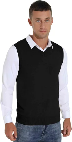 Vista 5 de Sailwind Suéter sin mangas con cuello en V y mezcla de lana para hombre