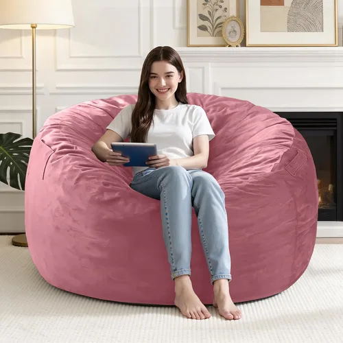 Vista 55 de Silla Puf de 2 Pies con Funda de Terciopelo Ultra Suave Sofá Puf con Espuma con Memoria Sillas Puf de Tamaño Grande Sofá Perezoso para Dormitorio