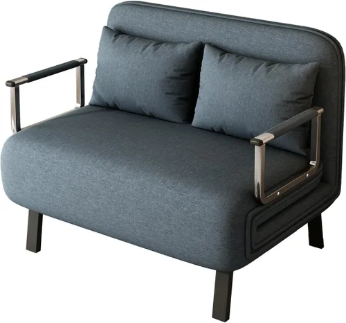 Vista 5 de BOJATU - Silla convertible de 39.4 pulgadas, sofá cama de tres pliegues con respaldo ajustable, diván de ocio con marco de acero resistente