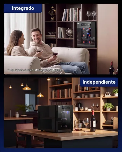 Vista 8 de Upstreman Refrigerador de vino pequeño de 6 botellas, refrigerador de vino