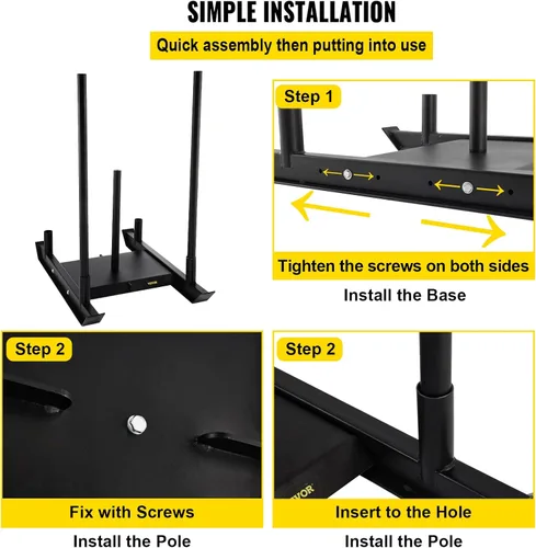 Vista 4 de VEVOR Weight Training Pull Sled, Fitness Strength Speed Training Sled, Steel Power Sled Workout Equipment for Athletic Exercise and Speed Improvement