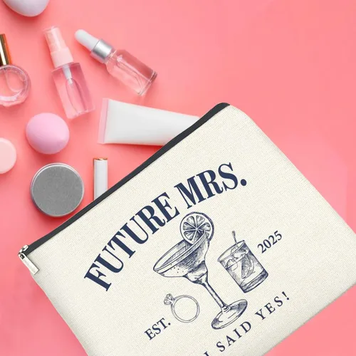 Vista 5 de Bolsa de maquillaje floral humor, regalos para mujer, B