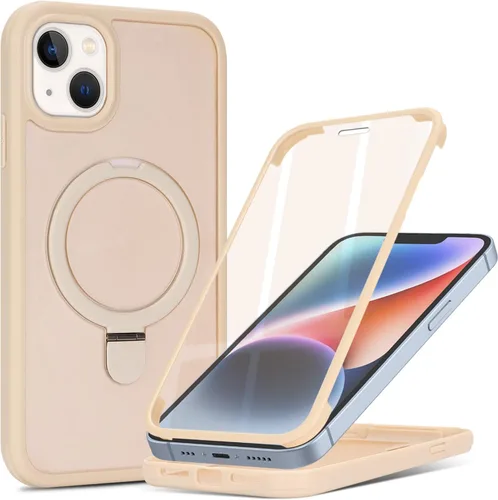 Vista 6 de Cavor Funda para iPhone 13 e iPhone 14, Compatible con Magsafe, Funda para iPhone 14 con Protector de Pantalla, Soporte Funda Protectora Magnética