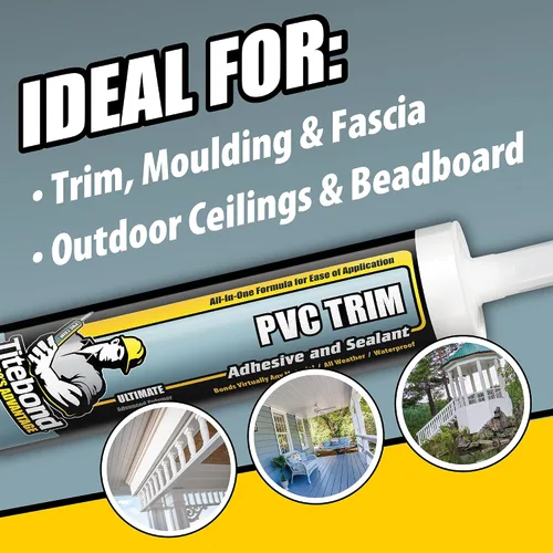 Vista 3 de Adhesivo y sellador de moldura de PVC blanco