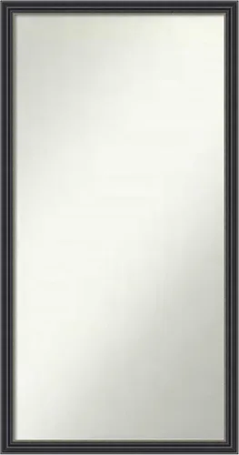 Vista 169 de Amanti Art Espejo de baño negro para sobre fregadero, 22 x 22 pulgadas, espejo de tocador cuadrado estrecho negro Avon, marco de madera casual